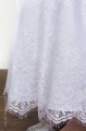 Girls White Eyelash Lace Dress & Lilac Satin Sash - Harriet