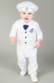 Baby Boys White with Navy Nautical Wedding Suit - Caspian