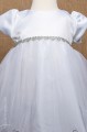 White Flower Girl Dress with Silver Hearts by Eva Rose