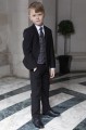 Boys Black Suit with Orange Check Waistcoat - Fred