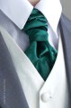 Boys Bottle Green Ruche Satin Wedding Cravat