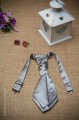 Boys Grey Ruche Satin Wedding Cravat