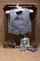 Boys Grey 3 Piece Scroll Waistcoat Set