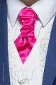 Boys Hot Pink Ruche Satin Wedding Cravat