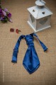Boys Navy Ruche Satin Wedding Cravat