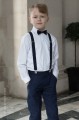 Boys Navy Trouser Suit with Navy Braces - Gregory