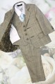 Boys Olive Grey Check Jacket Suit - Lucas