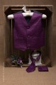 Boys Purple 3 Piece Diamond Waistcoat Set