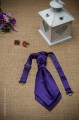 Boys Dark Purple Ruche Satin Wedding Cravat