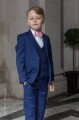 Boys Royal Blue Suit with Baby Pink Bow Tie - George