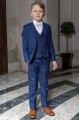 Boys Royal Blue Suit with Ivory Bow Tie - George