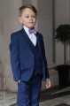 Boys Royal Blue Suit with Lilac Bow Tie - George