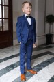 Boys Royal Blue Suit with Navy Bow Tie - George