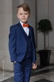 Boys Royal Blue Suit with Orange Bow Tie - George