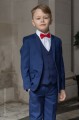 Boys Royal Blue Suit with Red Bow Tie - George