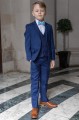 Boys Royal Blue Suit with Sky Blue Bow Tie - George
