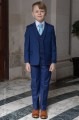 Boys Royal Blue Suit with Sky Blue Tie - George