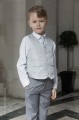 Boys Silver Scroll Waistcoat Suit - Samuel