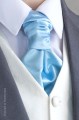 Boys Sky Blue Ruche Satin Wedding Cravat