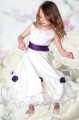 Girls Ivory with Purple Rose Flower Girl Dress - Fiona