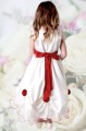 Girls Ivory with Red Rose Flower Girl Dress - Fiona