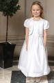 Girls White Bow Flower Girl Dress & Short Bolero - Sophia