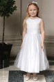 Girls White Diamante Organza Dress with Short Bolero - Grace