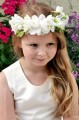 Peridot Ivory Flower Girl Hair Wreath - Style May