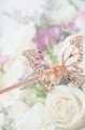 Sparkly Crystal Rose Gold Butterfly Hair Slide - Pack of 2