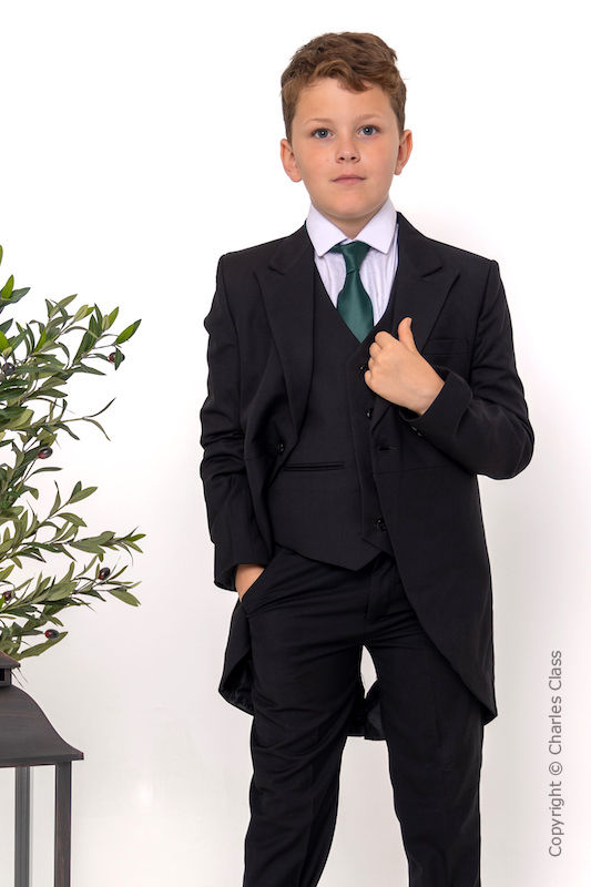 slim fit dress slacks Green & Black Striped Silk Tie