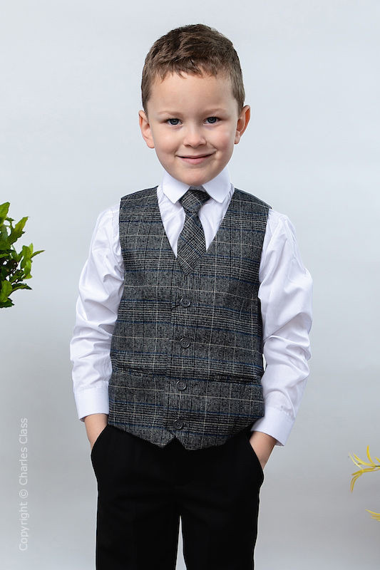 Boys Black Trouser Wedding Suit \u0026 Blue 