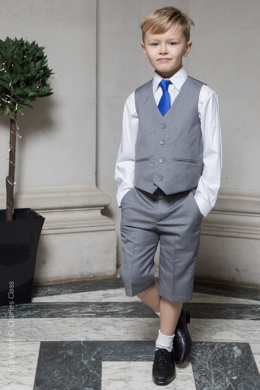 Boys Grey Suit Shorts | tyello.com