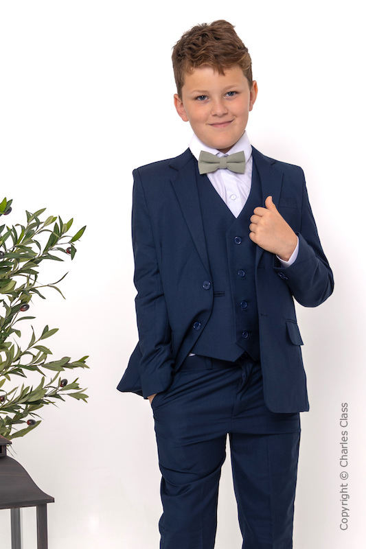 navy suit with sage green dress Kennedy Blue main image 0
