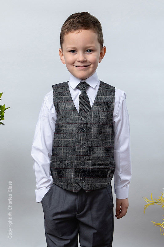 red tweed waistcoat