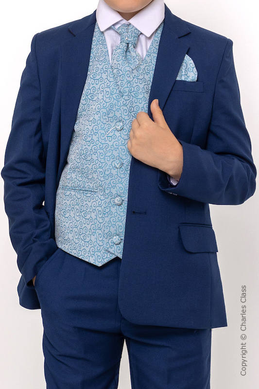 Boys Full Sleeves Suit - Blue main image 1