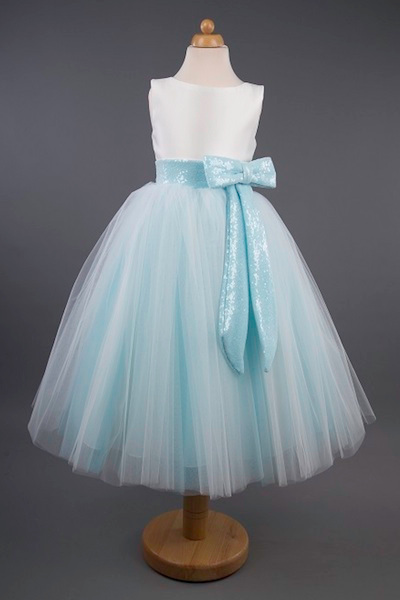 Busy B's Bridals Sequin Bow Coloured Tulle Dress - Kayla