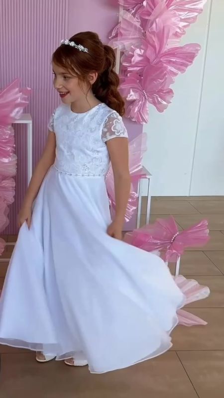 Organza Multi-Layered A-Line Girl Communion Dress by Cinderella Couture USA AS9176