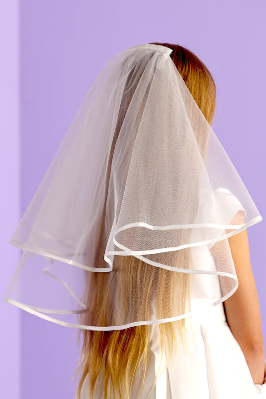 Peridot Girls Ivory First Holy Communion Veil - Style Emily