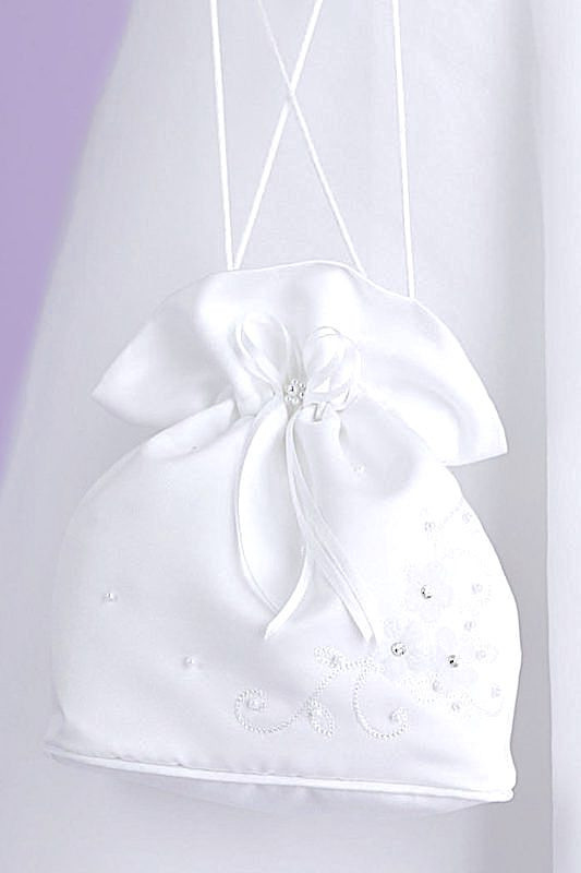 Peridot Girls White Diamanté Pearl Dolly Bag - Style Carla