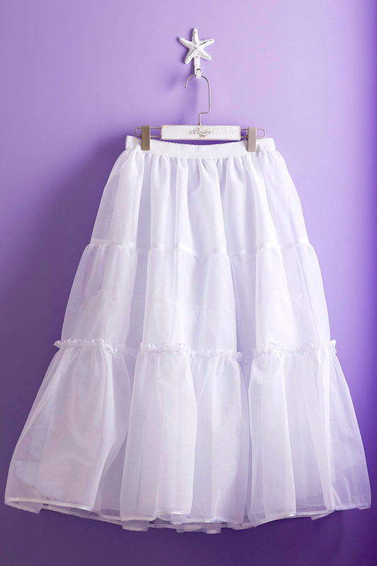 Peridot Girls White Long Petticoat - Style Gemma