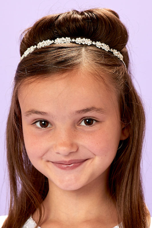 Peridot Girls Flower Crystal Headband - Style Flora