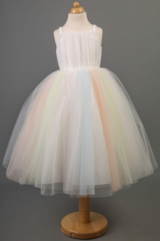 Busy B's Bridals Sparkle Coloured Tulle Dress - Rainbow