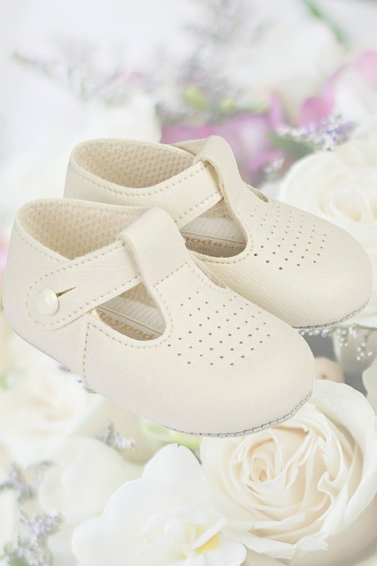 Baby Boys Ivory Matt T Bar Shoes by Baypods