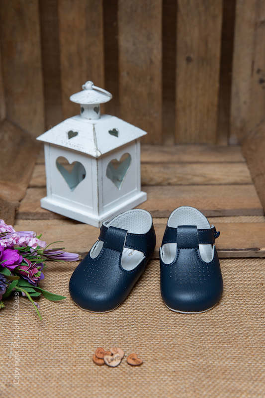 Boys navy deals t bar shoes
