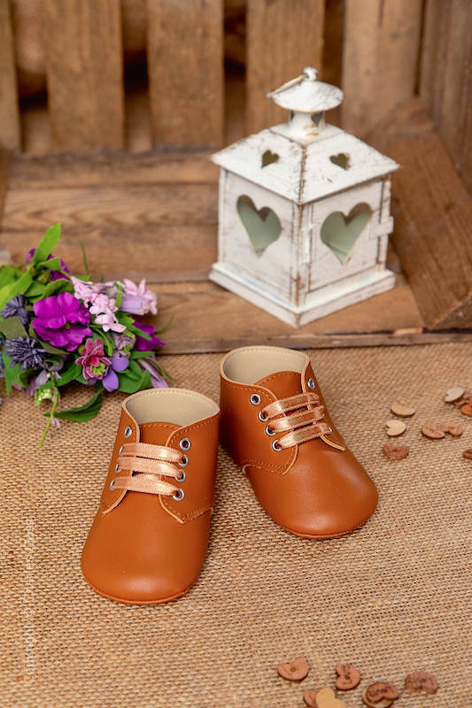 Baby Boys Tan Matt Lace Up Boots