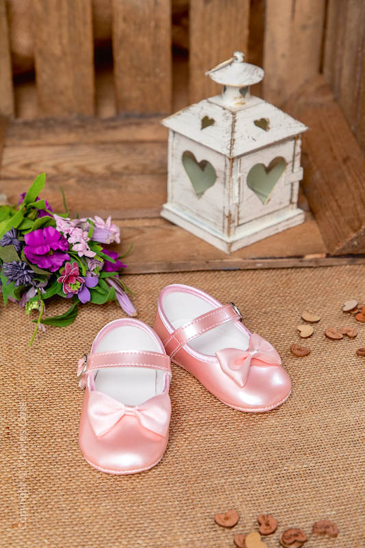 Baby Girls Pink Bow Buckle Strap Shoes