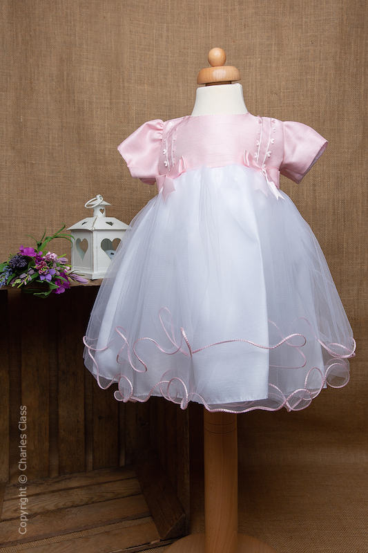pink and blue baby girl dress
