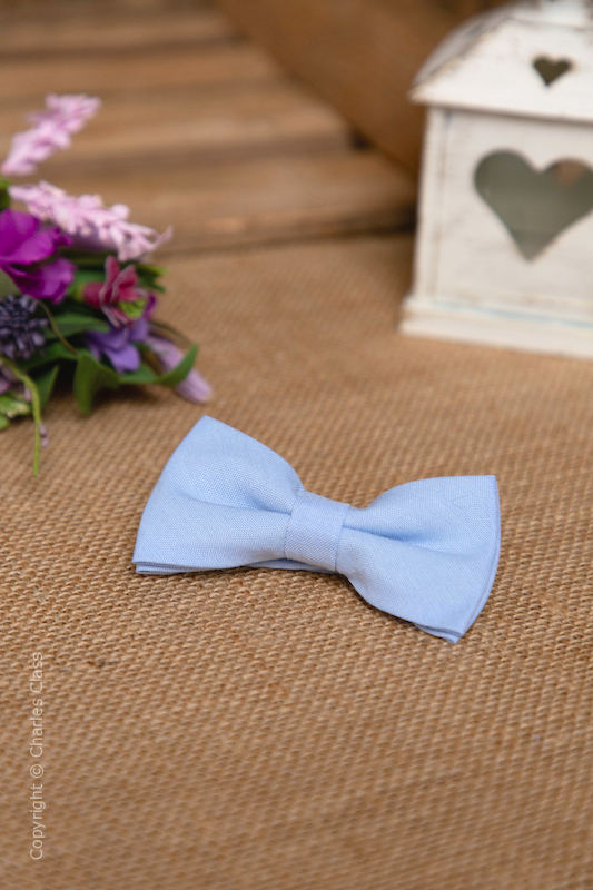 Boys Pastel Blue Adjustable Cotton Dickie Bow