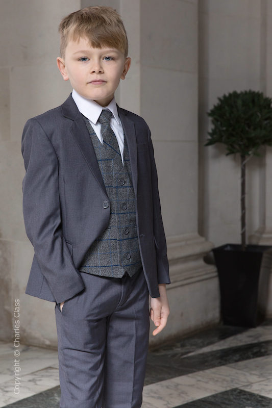 boys grey suit trousers