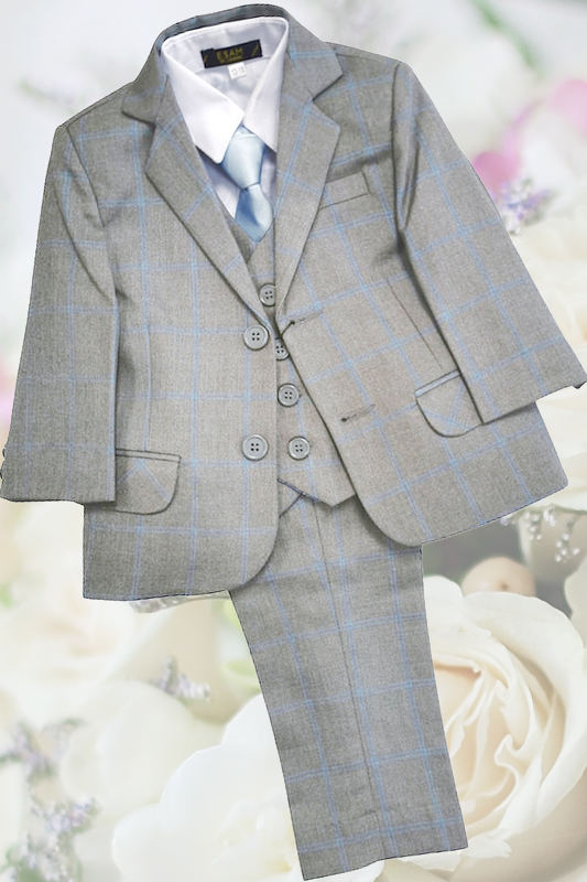 Boys Light Grey Check Suit Boys Wedding Suit Charles Class